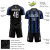 Custom Black White-Royal Sublimation Soccer Uniform Jersey