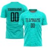 Custom Teal Black Sublimation Soccer Uniform Jersey